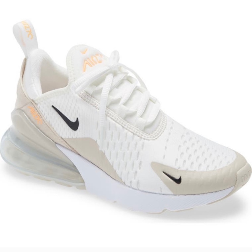 Nike Air Max 270 white black desert sand tan